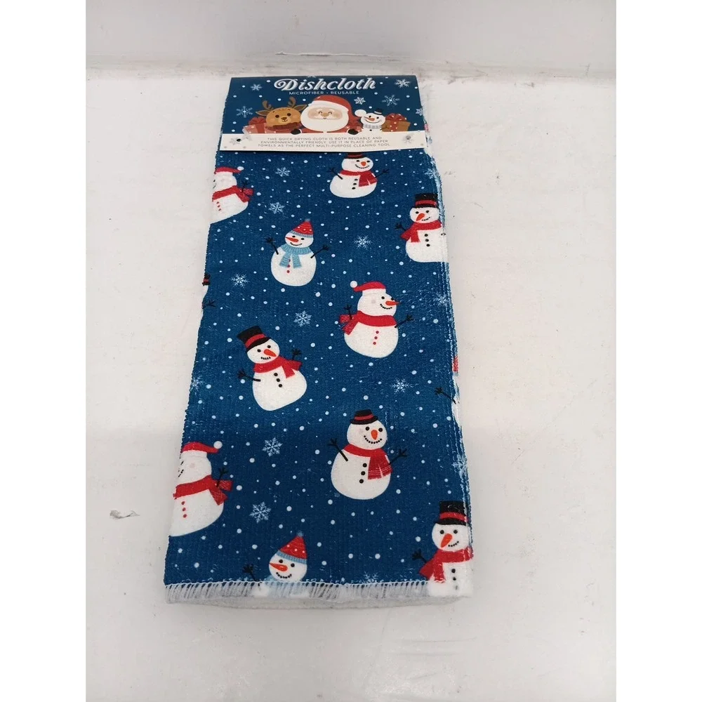 Snowman Microfiber Dishcloth